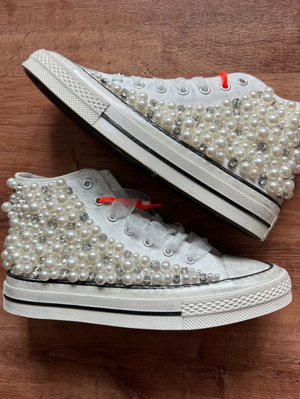 Free People Nan-Ku Pearl Crush Hi Top Sneakers Size 38 NWOT RT $158 Ivory